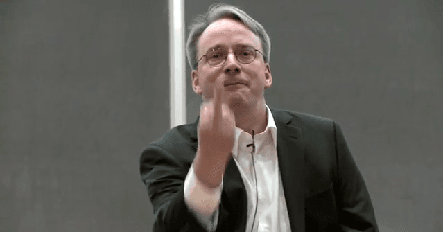 Torvalds middle finger