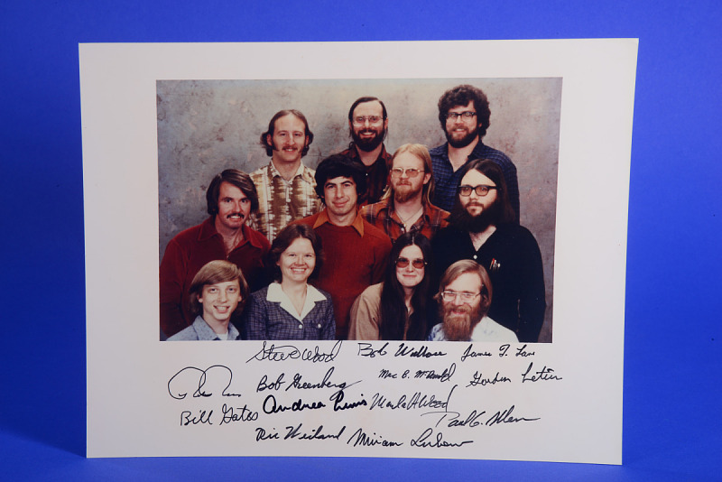 The original Microsoft staff, December 7, 1978 – Bill Gates, Paul Allen, and the first employees, Albuquerque, NM (Smithsonian)