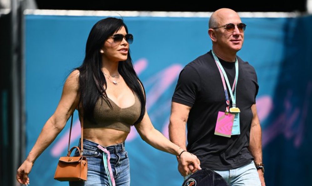 Jeff Bezos (founder of Amazon and Blue Origin) and Lauren Sanchez