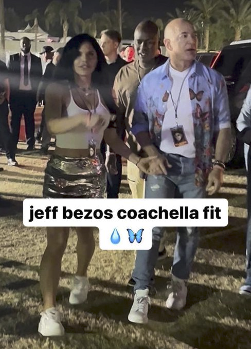 Jeff Bezos (founder of Amazon and Blue Origin) with Lauren Sanchez at Coachella
