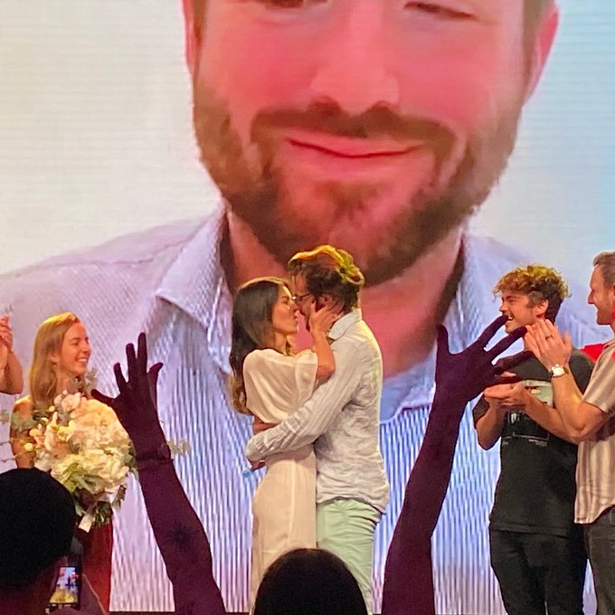 Delian Asparouhov (co-founder of Varda and principal at Founders Fund) and Nadia Asparouhov (researcher) getting married at Hereticon
